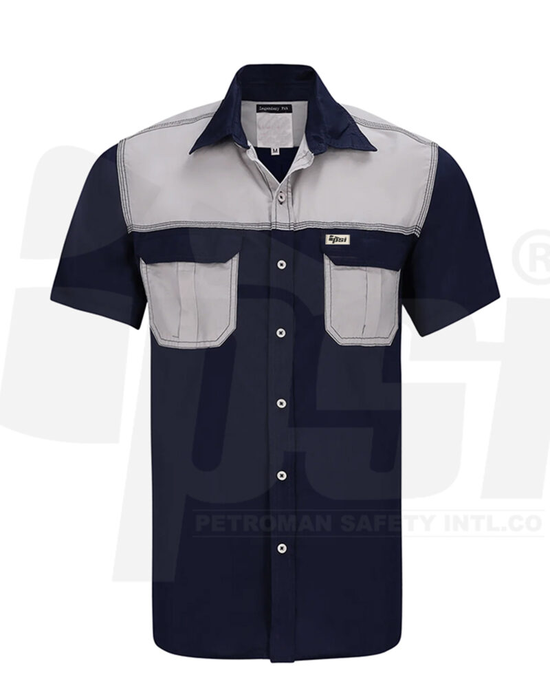TWO-TONE SHORT SLEEVE WORK SHIRT